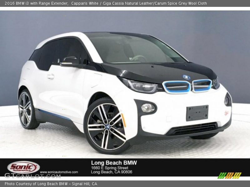 Capparis White / Giga Cassia Natural Leather/Carum Spice Grey Wool Cloth 2016 BMW i3 with Range Extender