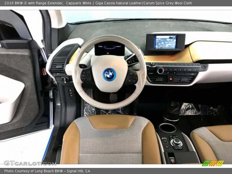 Capparis White / Giga Cassia Natural Leather/Carum Spice Grey Wool Cloth 2016 BMW i3 with Range Extender