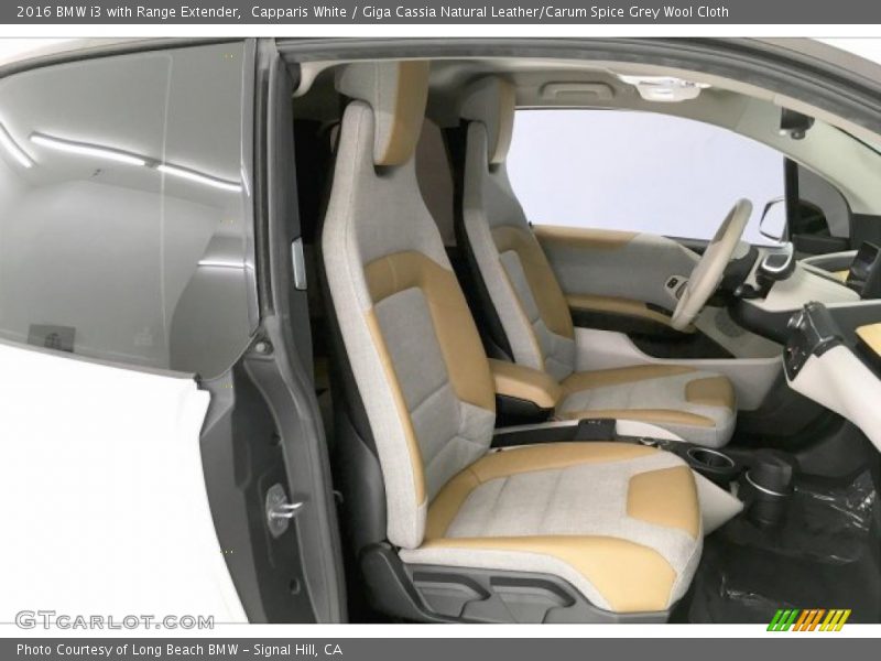 Capparis White / Giga Cassia Natural Leather/Carum Spice Grey Wool Cloth 2016 BMW i3 with Range Extender