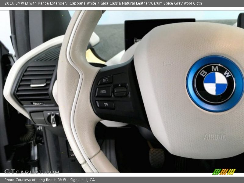 Capparis White / Giga Cassia Natural Leather/Carum Spice Grey Wool Cloth 2016 BMW i3 with Range Extender