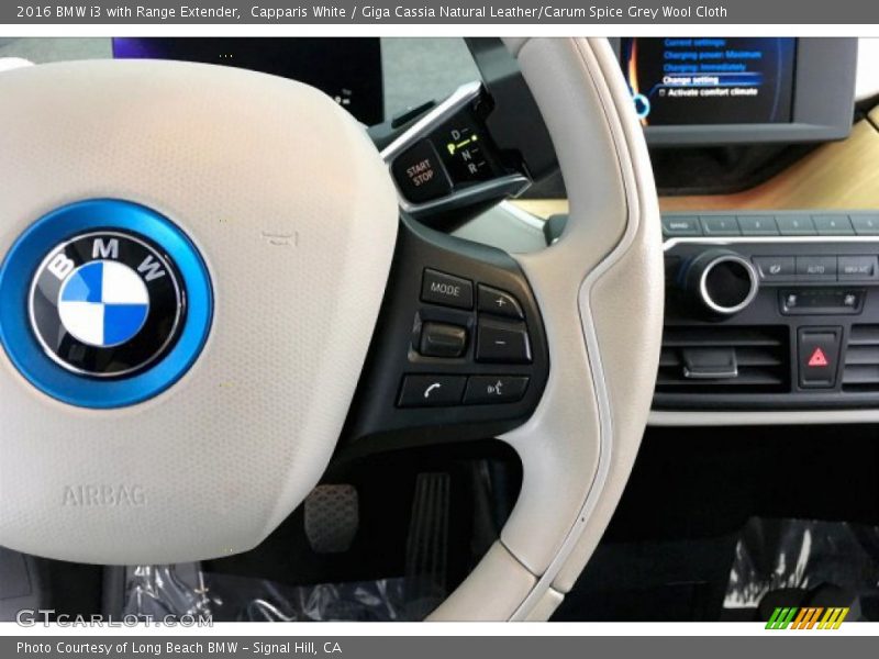 Capparis White / Giga Cassia Natural Leather/Carum Spice Grey Wool Cloth 2016 BMW i3 with Range Extender