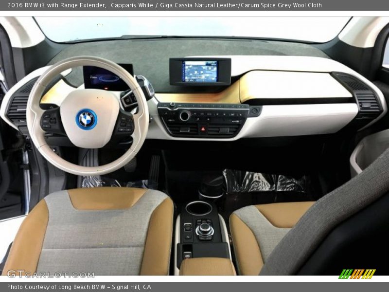 Capparis White / Giga Cassia Natural Leather/Carum Spice Grey Wool Cloth 2016 BMW i3 with Range Extender
