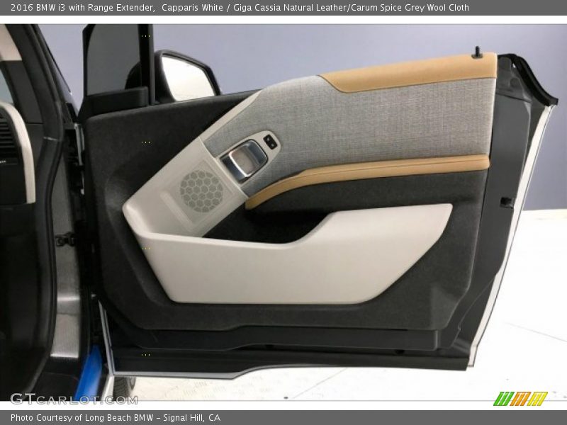 Capparis White / Giga Cassia Natural Leather/Carum Spice Grey Wool Cloth 2016 BMW i3 with Range Extender