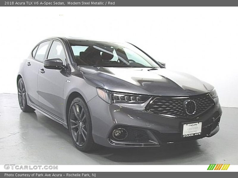 Modern Steel Metallic / Red 2018 Acura TLX V6 A-Spec Sedan