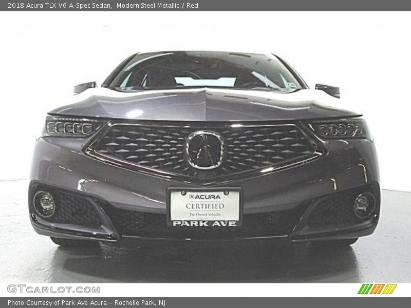 Modern Steel Metallic / Red 2018 Acura TLX V6 A-Spec Sedan