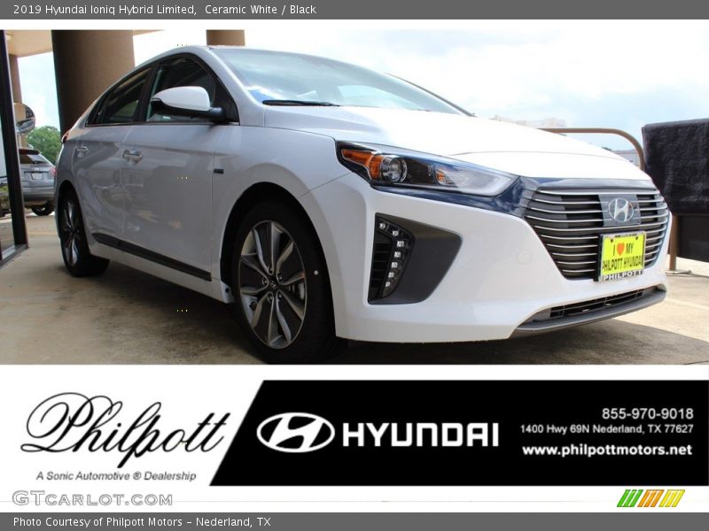Ceramic White / Black 2019 Hyundai Ioniq Hybrid Limited