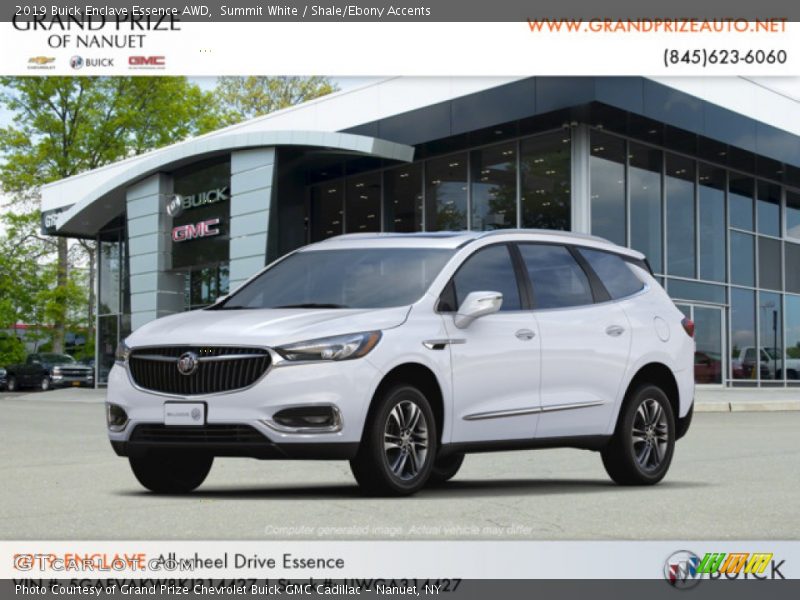 Summit White / Shale/Ebony Accents 2019 Buick Enclave Essence AWD
