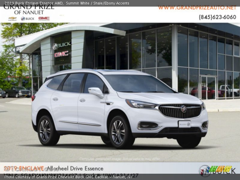 Summit White / Shale/Ebony Accents 2019 Buick Enclave Essence AWD