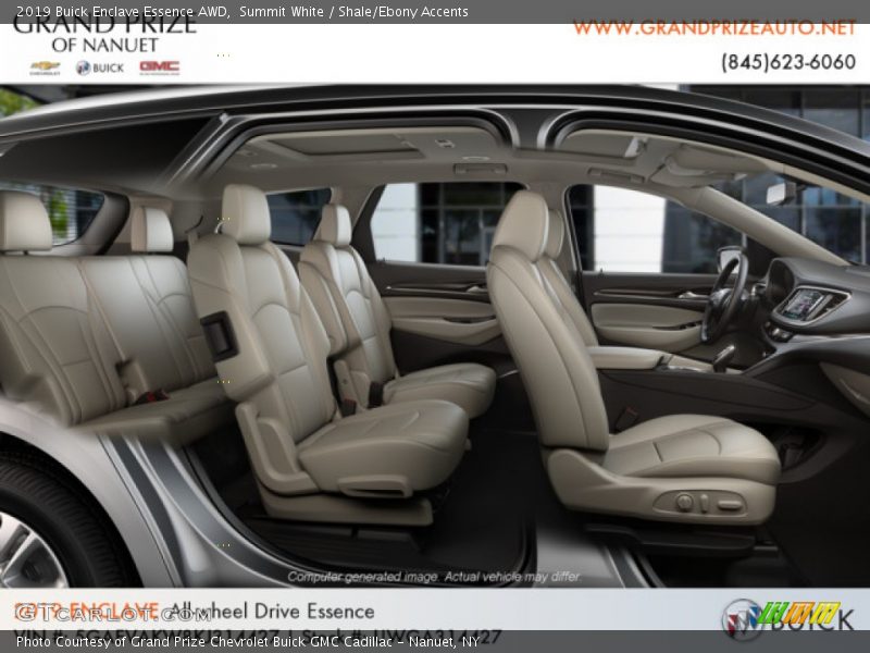 Summit White / Shale/Ebony Accents 2019 Buick Enclave Essence AWD