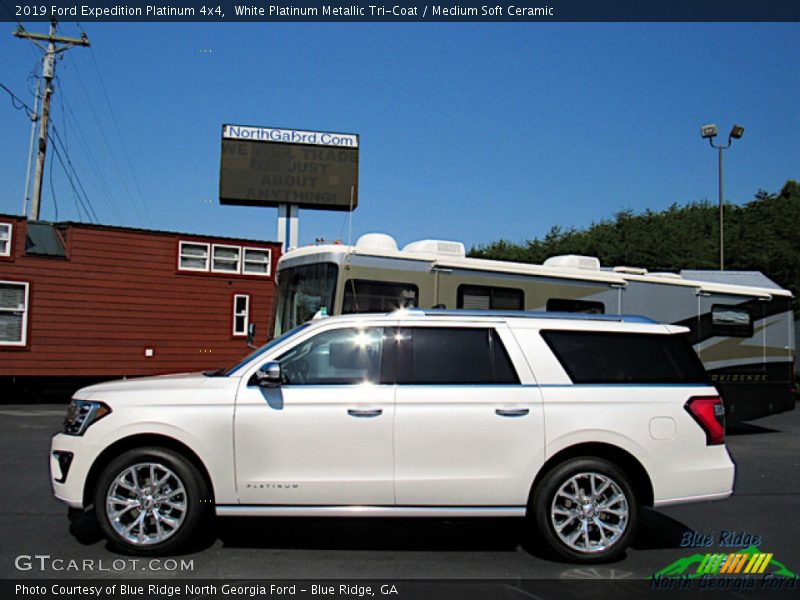 White Platinum Metallic Tri-Coat / Medium Soft Ceramic 2019 Ford Expedition Platinum 4x4