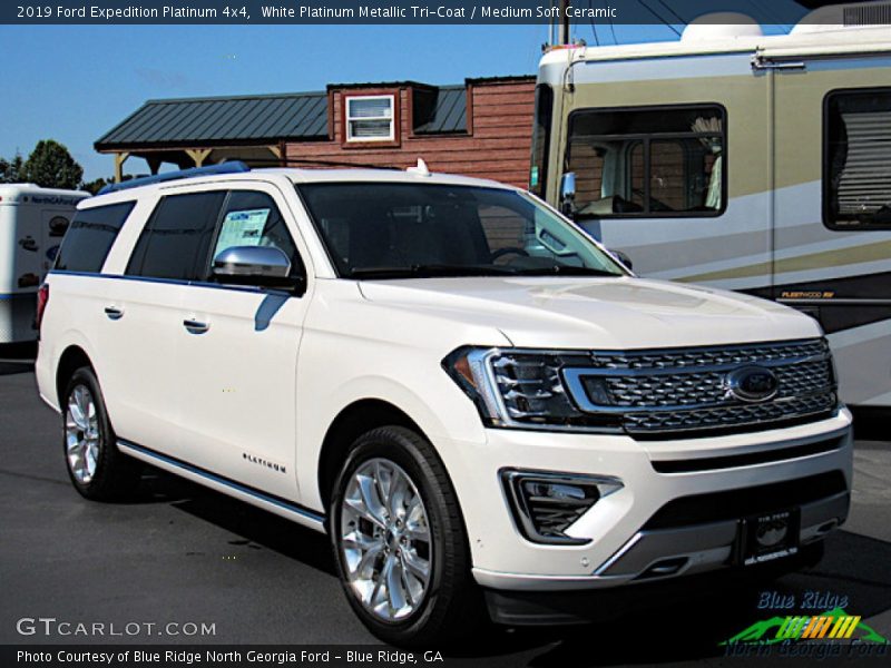 White Platinum Metallic Tri-Coat / Medium Soft Ceramic 2019 Ford Expedition Platinum 4x4