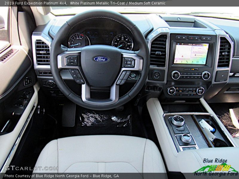 White Platinum Metallic Tri-Coat / Medium Soft Ceramic 2019 Ford Expedition Platinum 4x4