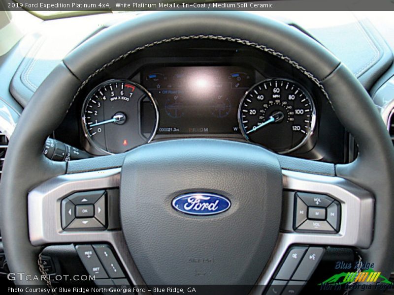 White Platinum Metallic Tri-Coat / Medium Soft Ceramic 2019 Ford Expedition Platinum 4x4