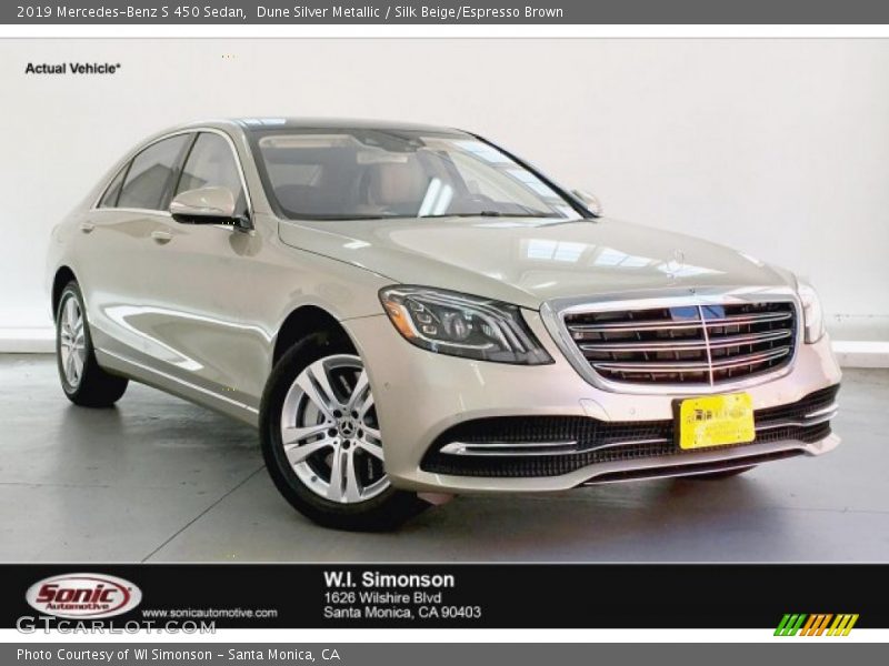 Dune Silver Metallic / Silk Beige/Espresso Brown 2019 Mercedes-Benz S 450 Sedan