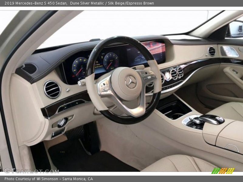 Dune Silver Metallic / Silk Beige/Espresso Brown 2019 Mercedes-Benz S 450 Sedan