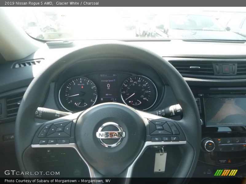 Glacier White / Charcoal 2019 Nissan Rogue S AWD