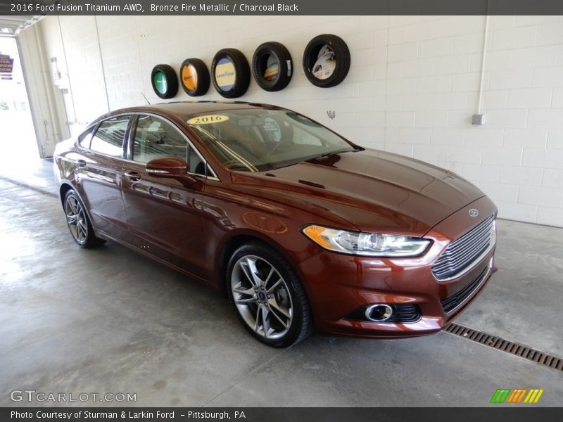 Bronze Fire Metallic / Charcoal Black 2016 Ford Fusion Titanium AWD