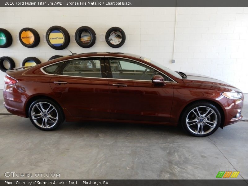 Bronze Fire Metallic / Charcoal Black 2016 Ford Fusion Titanium AWD
