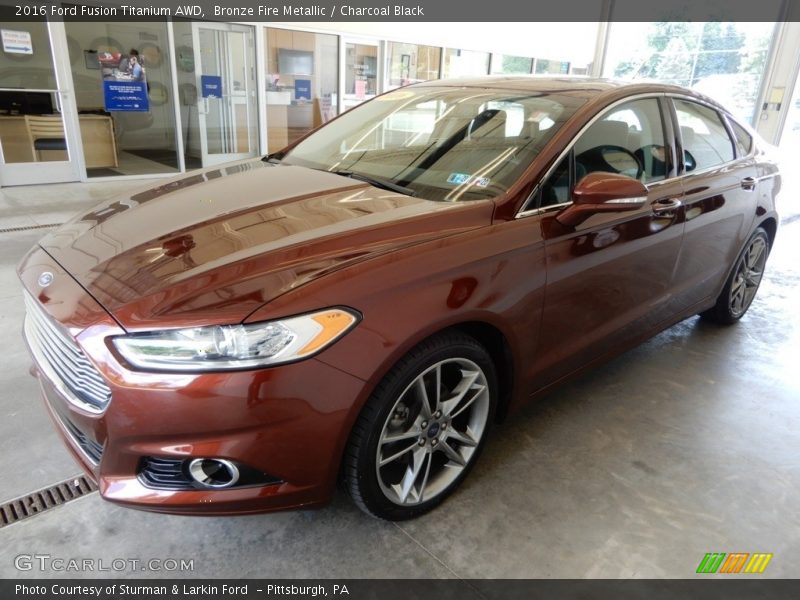 Bronze Fire Metallic / Charcoal Black 2016 Ford Fusion Titanium AWD