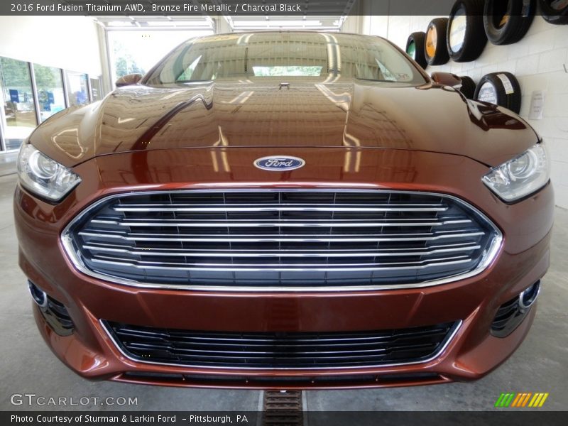 Bronze Fire Metallic / Charcoal Black 2016 Ford Fusion Titanium AWD