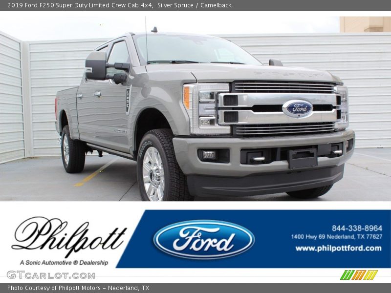Silver Spruce / Camelback 2019 Ford F250 Super Duty Limited Crew Cab 4x4