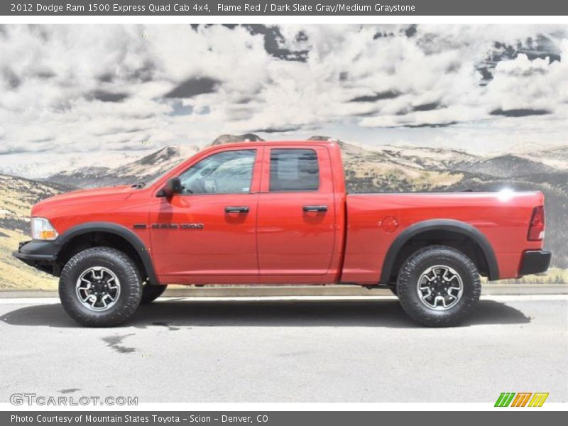 Flame Red / Dark Slate Gray/Medium Graystone 2012 Dodge Ram 1500 Express Quad Cab 4x4