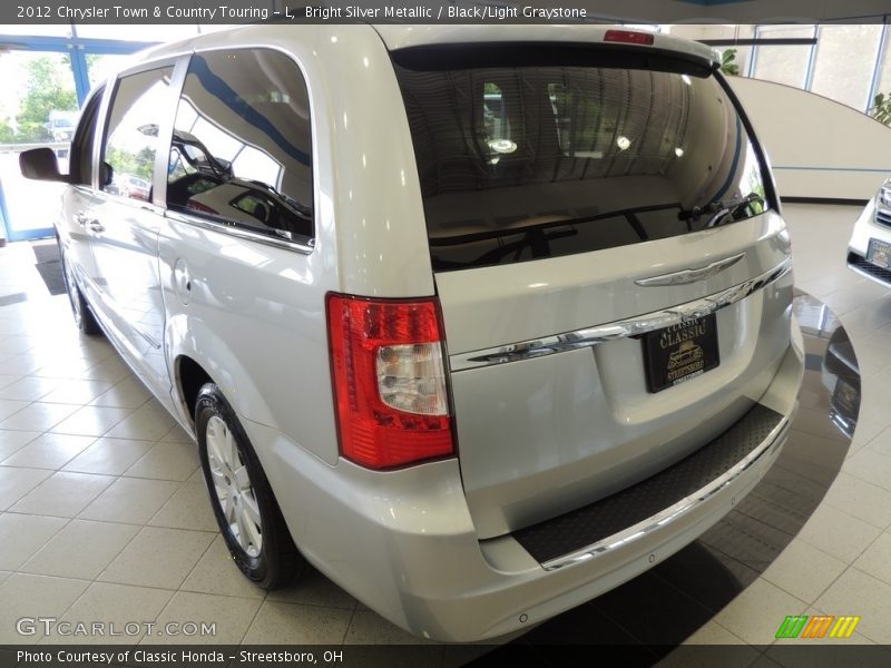 Bright Silver Metallic / Black/Light Graystone 2012 Chrysler Town & Country Touring - L