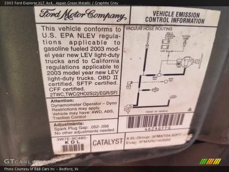 Aspen Green Metallic / Graphite Grey 2003 Ford Explorer XLT 4x4