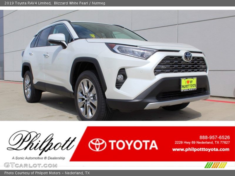 Blizzard White Pearl / Nutmeg 2019 Toyota RAV4 Limited