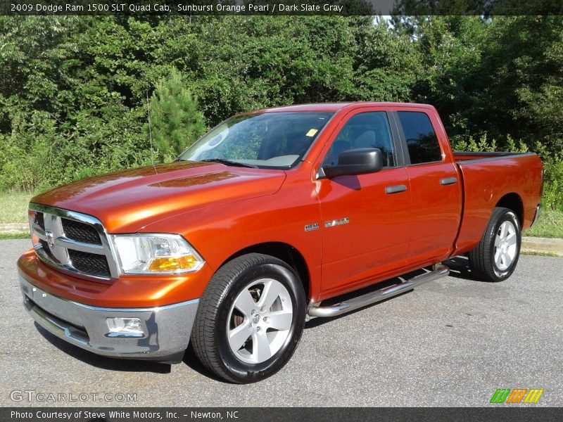 Sunburst Orange Pearl / Dark Slate Gray 2009 Dodge Ram 1500 SLT Quad Cab