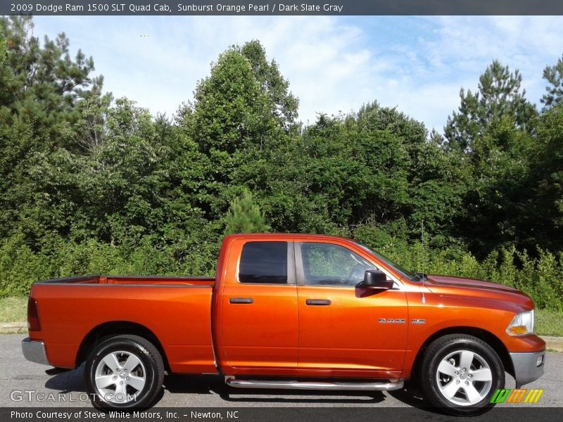 Sunburst Orange Pearl / Dark Slate Gray 2009 Dodge Ram 1500 SLT Quad Cab