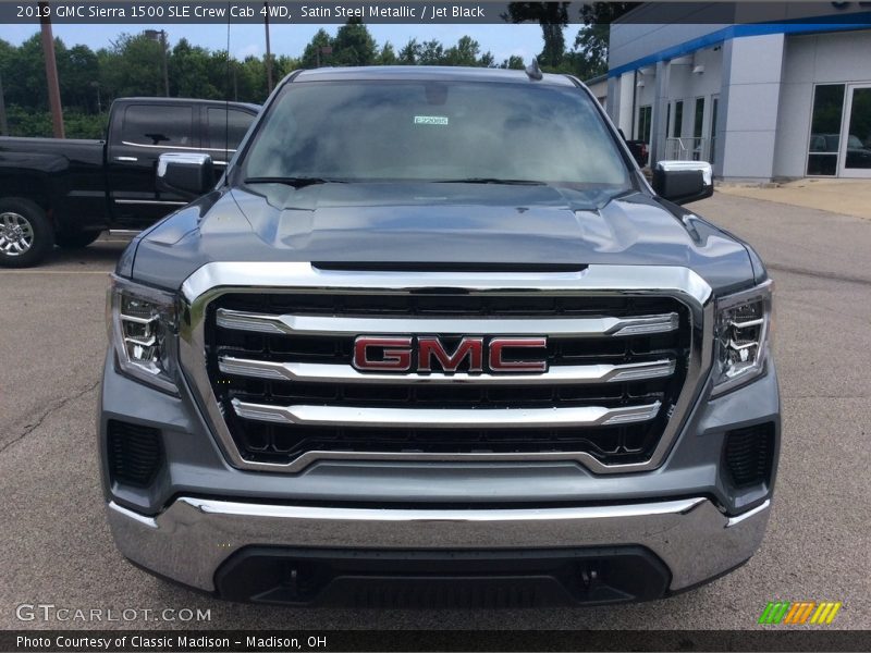 Satin Steel Metallic / Jet Black 2019 GMC Sierra 1500 SLE Crew Cab 4WD