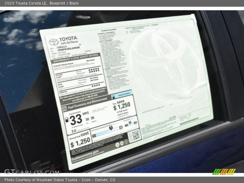 Blueprint / Black 2020 Toyota Corolla LE