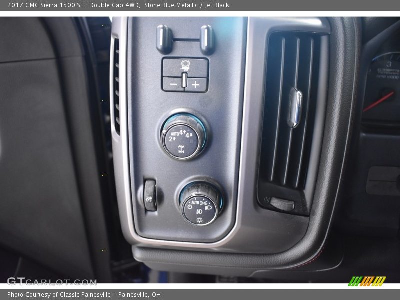 Stone Blue Metallic / Jet Black 2017 GMC Sierra 1500 SLT Double Cab 4WD