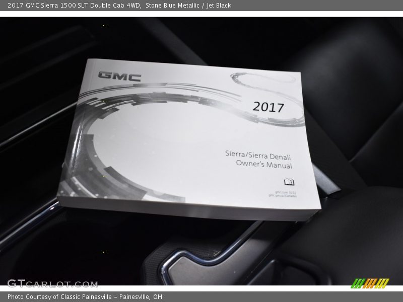 Stone Blue Metallic / Jet Black 2017 GMC Sierra 1500 SLT Double Cab 4WD