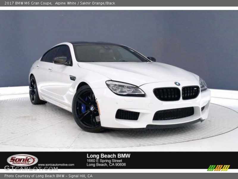 Alpine White / Sakhir Orange/Black 2017 BMW M6 Gran Coupe