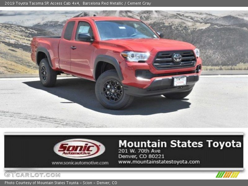 Barcelona Red Metallic / Cement Gray 2019 Toyota Tacoma SR Access Cab 4x4