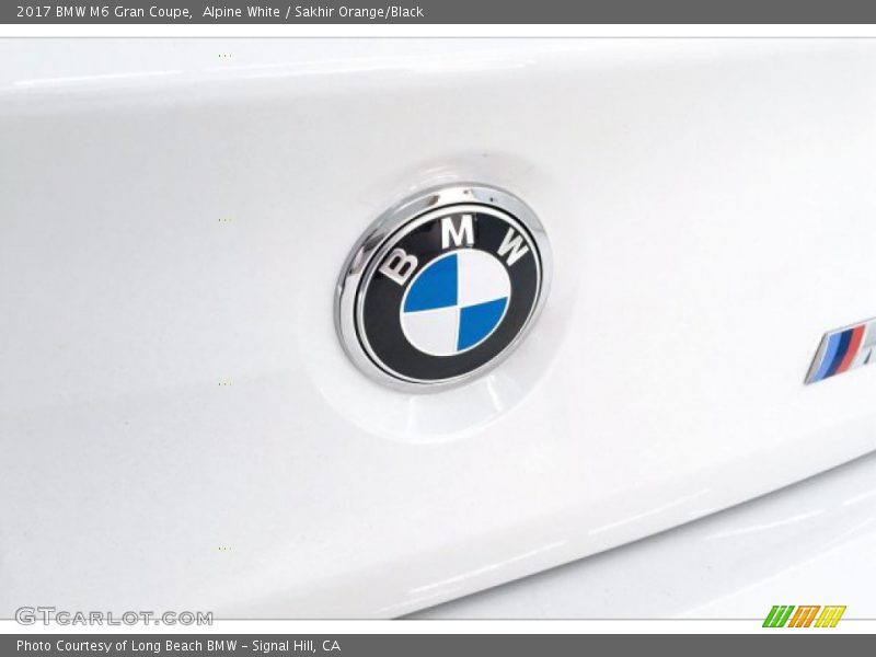 Alpine White / Sakhir Orange/Black 2017 BMW M6 Gran Coupe