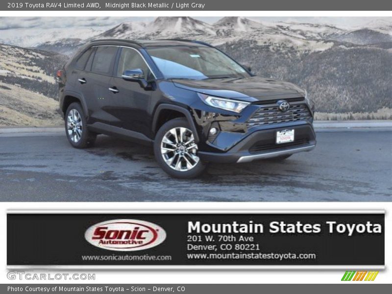 Midnight Black Metallic / Light Gray 2019 Toyota RAV4 Limited AWD