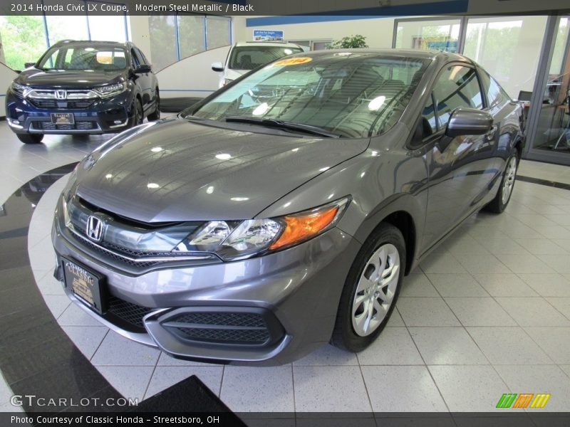 Modern Steel Metallic / Black 2014 Honda Civic LX Coupe