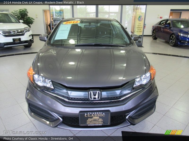 Modern Steel Metallic / Black 2014 Honda Civic LX Coupe