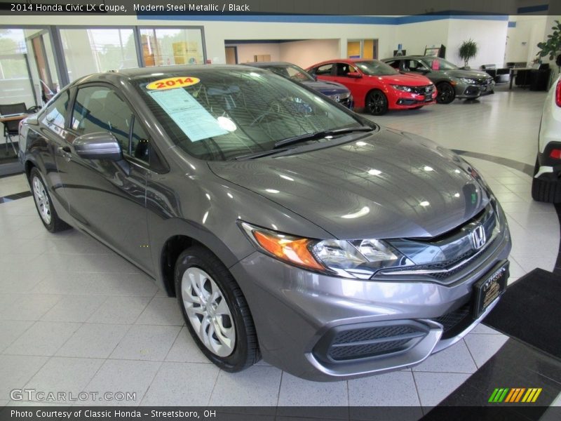 Modern Steel Metallic / Black 2014 Honda Civic LX Coupe