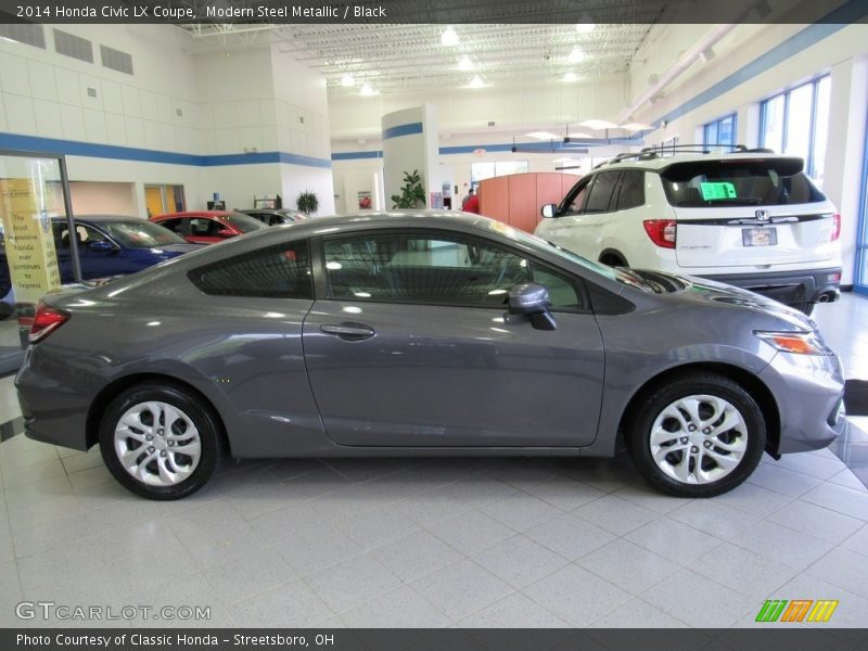 Modern Steel Metallic / Black 2014 Honda Civic LX Coupe