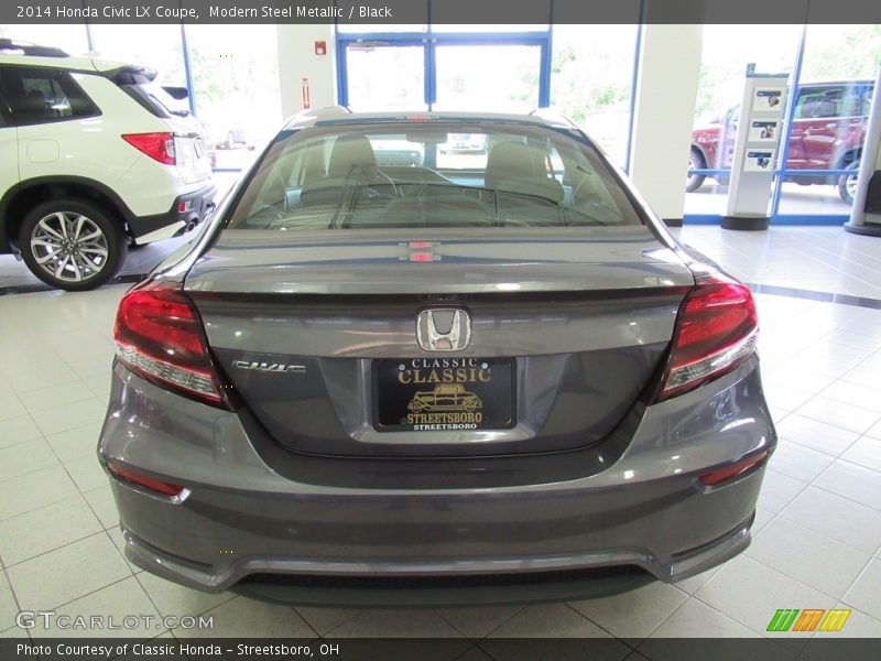 Modern Steel Metallic / Black 2014 Honda Civic LX Coupe