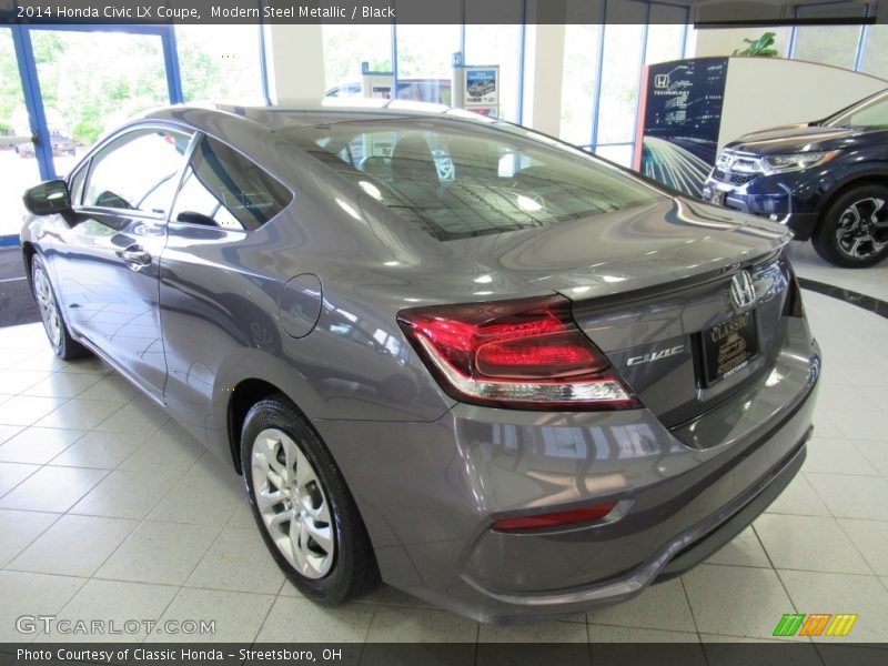 Modern Steel Metallic / Black 2014 Honda Civic LX Coupe