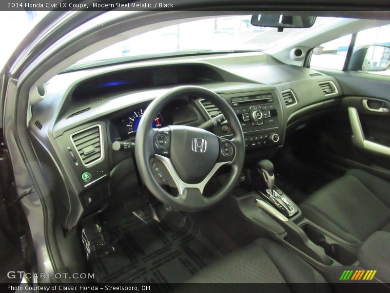 Modern Steel Metallic / Black 2014 Honda Civic LX Coupe