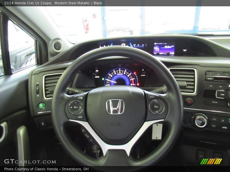 Modern Steel Metallic / Black 2014 Honda Civic LX Coupe