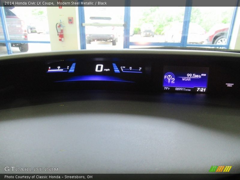 Modern Steel Metallic / Black 2014 Honda Civic LX Coupe