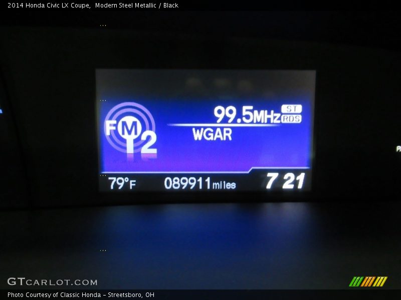 Modern Steel Metallic / Black 2014 Honda Civic LX Coupe