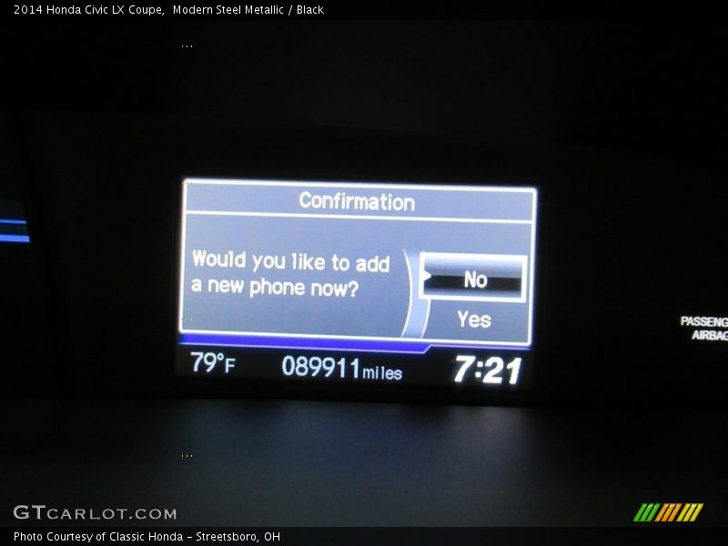 Modern Steel Metallic / Black 2014 Honda Civic LX Coupe